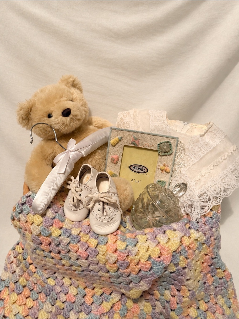 Heirloom Baby Girl vintage gift basket set